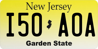 NJ license plate I50AOA