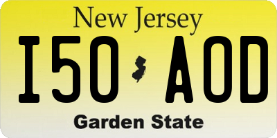 NJ license plate I50AOD