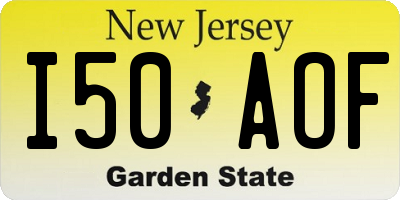 NJ license plate I50AOF