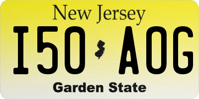 NJ license plate I50AOG