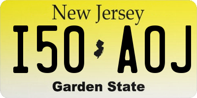 NJ license plate I50AOJ