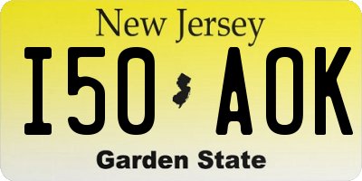 NJ license plate I50AOK