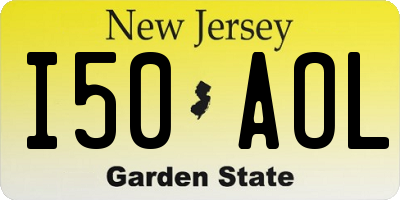 NJ license plate I50AOL