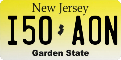 NJ license plate I50AON
