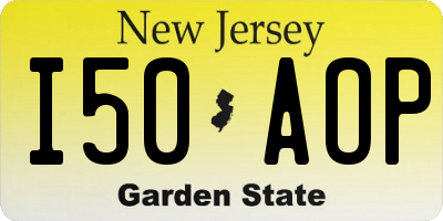 NJ license plate I50AOP