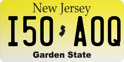 NJ license plate I50AOQ