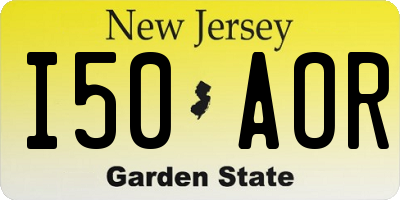 NJ license plate I50AOR