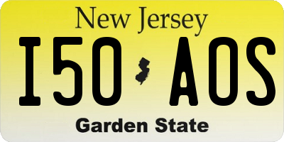 NJ license plate I50AOS