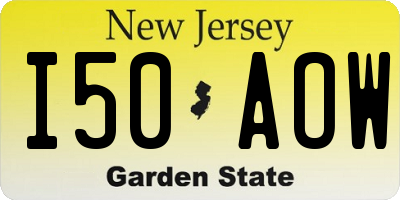 NJ license plate I50AOW