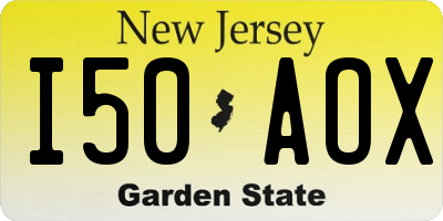 NJ license plate I50AOX