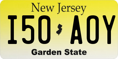 NJ license plate I50AOY