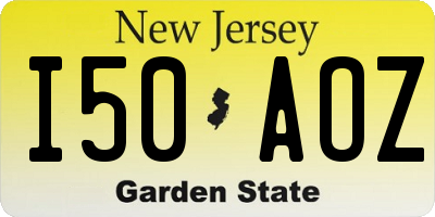 NJ license plate I50AOZ