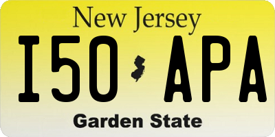 NJ license plate I50APA