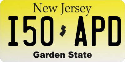 NJ license plate I50APD