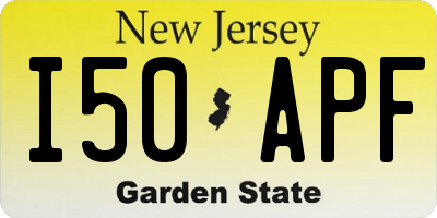 NJ license plate I50APF