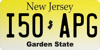 NJ license plate I50APG