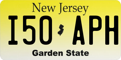NJ license plate I50APH