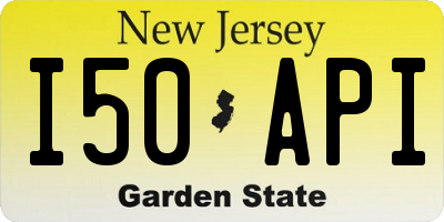 NJ license plate I50API