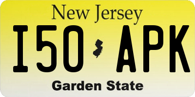 NJ license plate I50APK