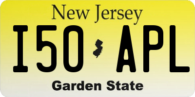 NJ license plate I50APL