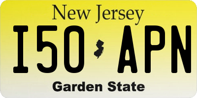 NJ license plate I50APN