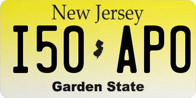NJ license plate I50APO