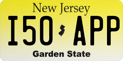 NJ license plate I50APP