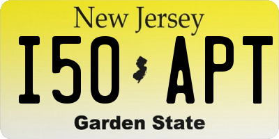 NJ license plate I50APT