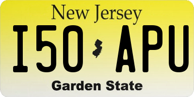 NJ license plate I50APU