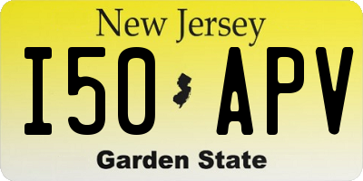 NJ license plate I50APV