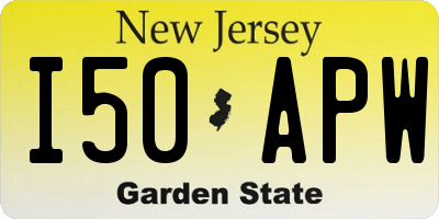 NJ license plate I50APW