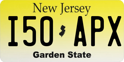 NJ license plate I50APX