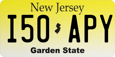 NJ license plate I50APY