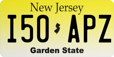 NJ license plate I50APZ