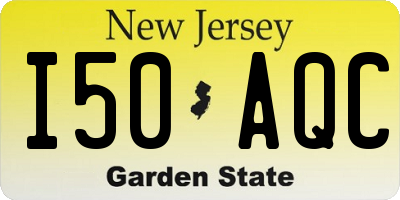 NJ license plate I50AQC