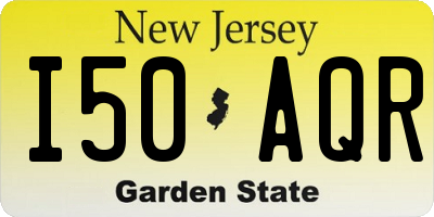 NJ license plate I50AQR