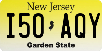 NJ license plate I50AQY