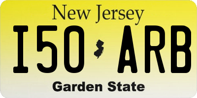 NJ license plate I50ARB