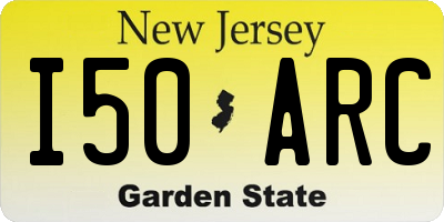 NJ license plate I50ARC