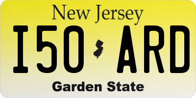 NJ license plate I50ARD