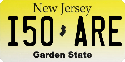 NJ license plate I50ARE