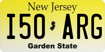 NJ license plate I50ARG