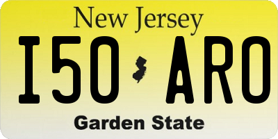 NJ license plate I50ARO