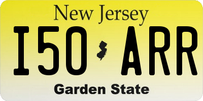 NJ license plate I50ARR