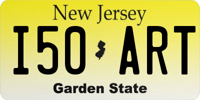 NJ license plate I50ART
