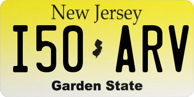 NJ license plate I50ARV