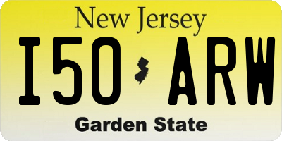 NJ license plate I50ARW