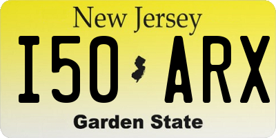 NJ license plate I50ARX