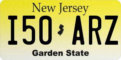 NJ license plate I50ARZ