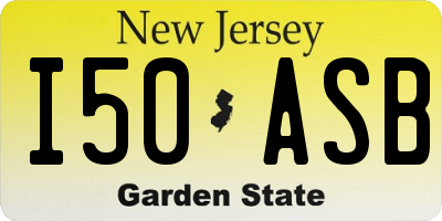 NJ license plate I50ASB